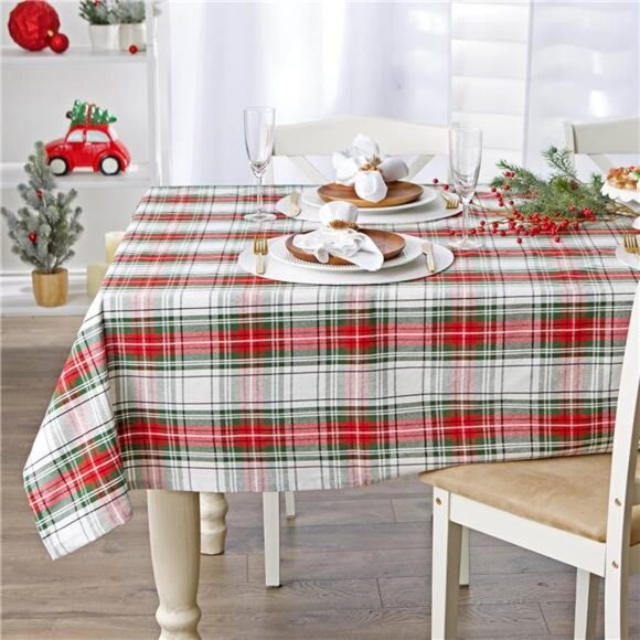 DII Tartan Plaid Collection Holiday Dining Table & Kitchen Décor, Rectangle - Picture 2 of 7